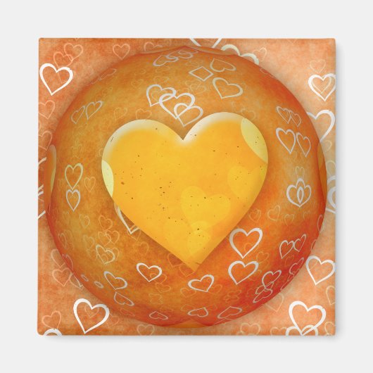 Geel hart magneet (Voorkant)