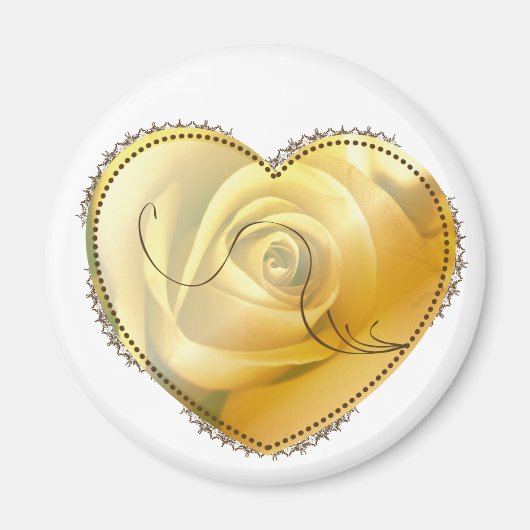 Geel hart magneet (Voorkant)