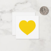 Geel Hart Modern Gelukkig Vriendschap Lief Vrolijk Notitiekaartje (Voorkant / Achterkant in situ)