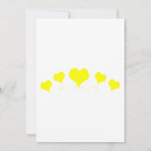 Geel Hart Ontwerp Huwelijk Kaart (Achterkant)