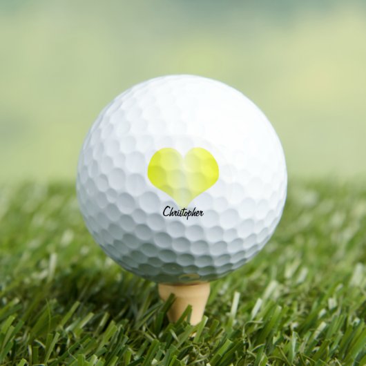 Geel Hart Ontwerp Persoonlijk gemaakt Golfballen (Insitu Shirt)