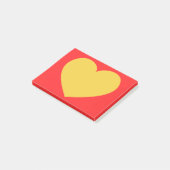 Geel hart post-it® notes (Schuin)