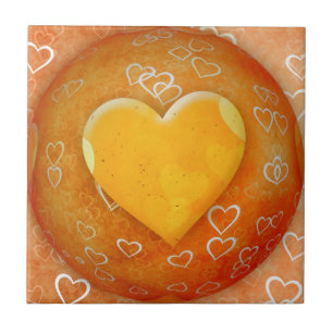 Geel hart tegeltje