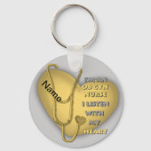 Geel hart van Gyn Nurse Sleutelhanger (Voorkant)