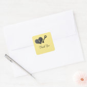 Geel hartslot en sleutel Dank u Stickers (Envelop)