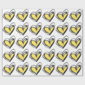 Geel Heart Wrapping Paper - Trendy & Elegant Cadeaupapier (Vlak)