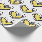 Geel Heart Wrapping Paper - Trendy & Elegant Cadeaupapier (Hoek)