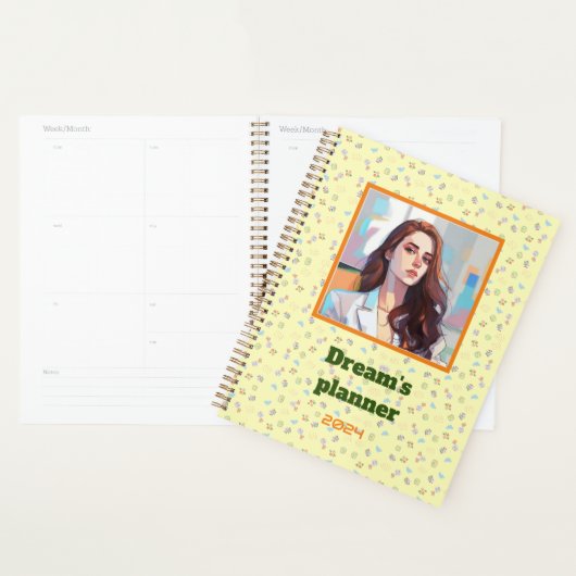 Geel Heerlijk beer Gepersonaliseerde Planner (Display)