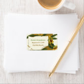  geel helenium bloemen trouwlabel etiket (Insitu)