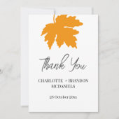 Geel herfst esdoornblad Huwelijk Bedankt  (Voorkant)