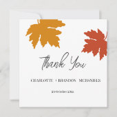 Geel herfst espenblad bruiloft bedankt (Voorkant)