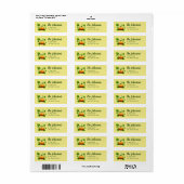 Geel Herfst Pompoen Retouradreslabel Etiket (Full Sheet)