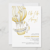 Geel Hete Luchtballon Baby shower Kaart (Voorkant)