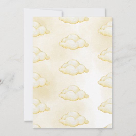 Geel Hete Luchtballon Baby shower Kaart (Achterkant)