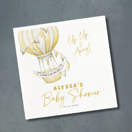 Geel Hete Luchtballon Baby shower Servet