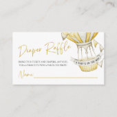 Geel Hete Luchtballon Luier Raffle Baby shower Informatiekaartje (Voorkant)