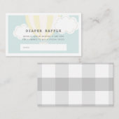 Geel heteluchtballon luierkaartje informatiekaartje (Voorkant / Achterkant)