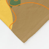 Geel hibiscus bloempatroon fleece deken (Hoek)