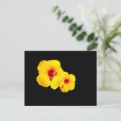 Geel Hibiscus Briefkaart (Staand voorkant)