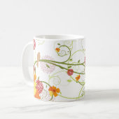 Geel Hibiscus en Zweden Elegant Floral Garden Koffiemok (Voorkant links)