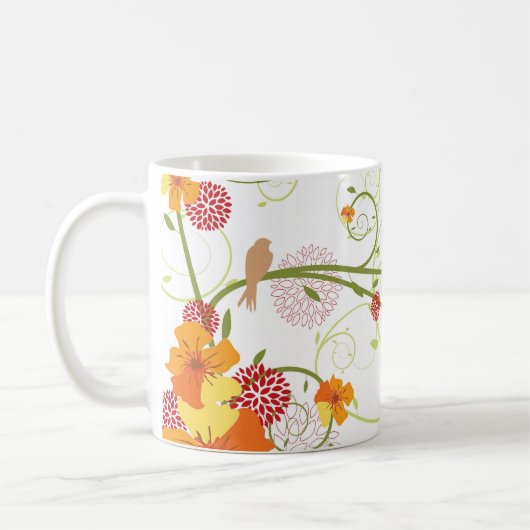 Geel Hibiscus en Zweden Elegant Floral Garden Koffiemok (Links)