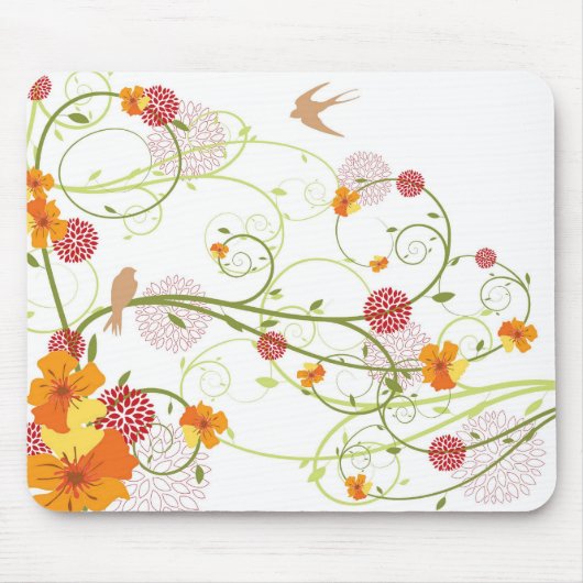 Geel Hibiscus en Zweden Elegant Floral Garden Muismat (Voorkant)