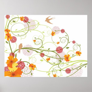 Geel Hibiscus en Zweden Elegant Floral Garden Poster