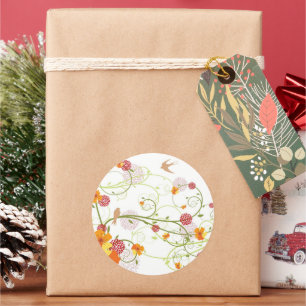 Geel Hibiscus en Zweden Elegant Floral Garden Ronde Sticker