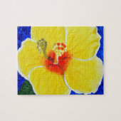 Geel Hibiscus Flower Painting Legpuzzel (Horizontaal)