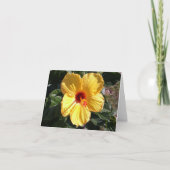 Geel Hibiscus Foto gevouwen Note Kaart (Voorkant)