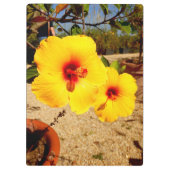 Geel Hibiscus-klembord Klembord (Achterkant)
