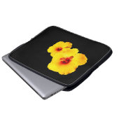Geel Hibiscus Laptop Hoesje Laptop Sleeve (Voorkant onderkant)