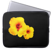 Geel Hibiscus Laptop Hoesje Laptop Sleeve (Voorkant)