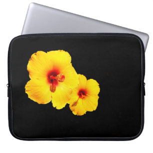 Geel Hibiscus Laptop Hoesje Laptop Sleeve