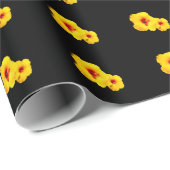 Geel Hibiscus-omslagpapier Cadeaupapier (Rol Hoek)