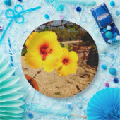 Geel Hibiscus Paper Bord (Feest)