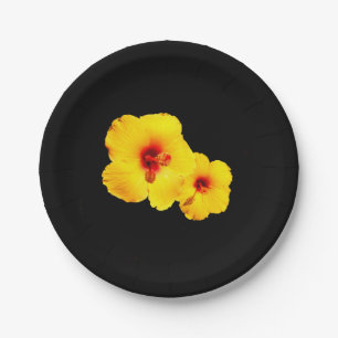 Geel Hibiscus Paper Bord