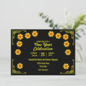 Geel Hoa Mai Blossoms Tanging t Nieuwjaar Kaart (Staand voorkant)