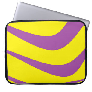 Geel Hoesje laptop met Paarse strepen Sleeve