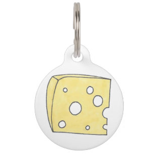 Geel Holey Swiss Cheese Wedge Foodie Huisdierpenning