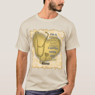 Geel Home Gezondheidszorg aangepaste verpleegkundi T-shirt