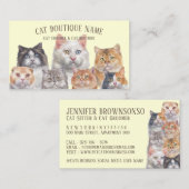 Geel Home Huisdieren Katten Visitekaartje (Voorkant / Achterkant)