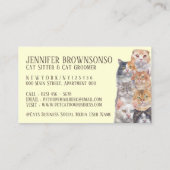 Geel Home Huisdieren Katten Visitekaartje (Achterkant)