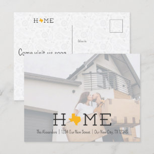 Geel HOME Texas Moving Announcement Briefkaart