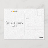 Geel HOME Texas Moving Announcement Briefkaart (Achterkant)