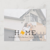 Geel HOME Texas Moving Announcement Briefkaart (Voorkant)