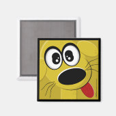 Geel hondengezicht magneet (Voorkant / Achterkant)