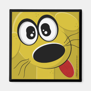 Geel hondengezicht magneet