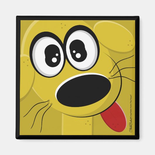 Geel hondengezicht magneet (Voorkant)