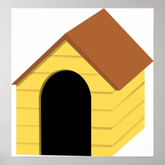 Geel hondenhok Poster (Voorkant)